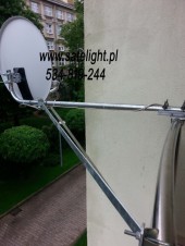 Montaż anteny satelitarnej na uchwycie 2m
